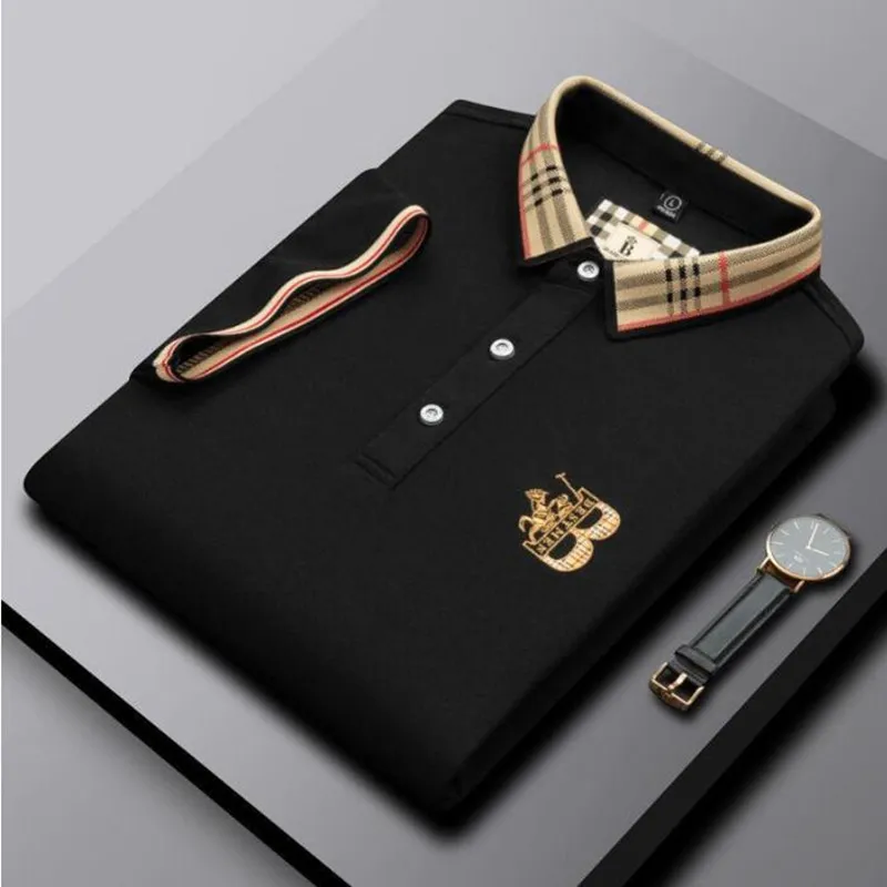 Hombre Camisetas Polo Manga corta Bordado Algodón Moda Hombre Ropa Casual Hombre Camisetas 100% algodón 4XL 3XL